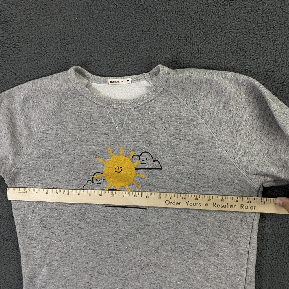Marine Layer Sweatshirt Mens Medium Sunshine No Blockers Sun Graphic Fleece Soft - Picture 7 of 10